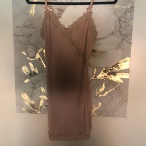 Full dress slip...nude with lace